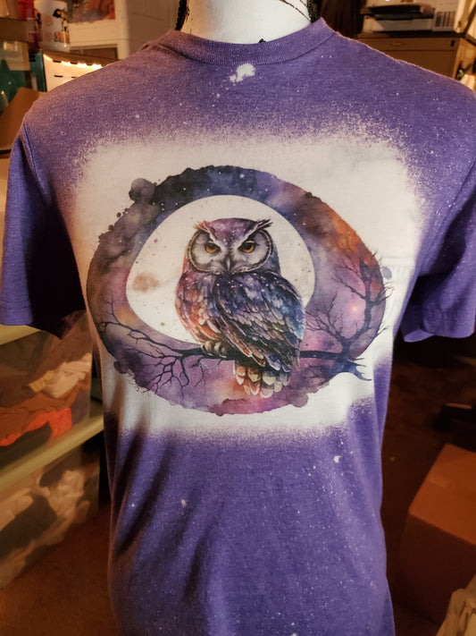 Watercolor Owl w/ Moon