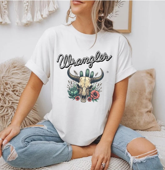 Western cow skull tee
