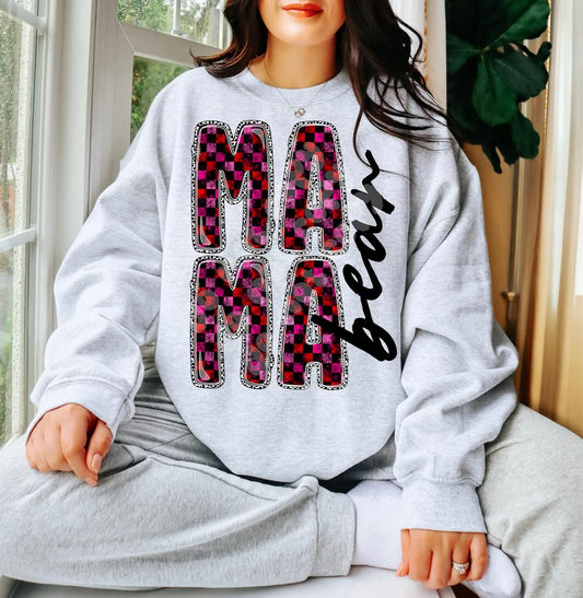 Mama bear sweatshirt (plaid)