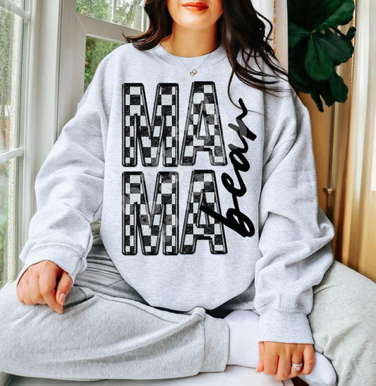 Mama bear crewneck (blk whte)