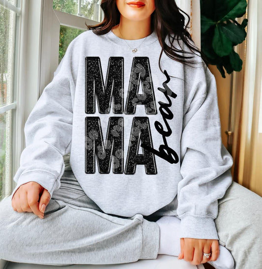 Mama bear sweatshirt (blk print)