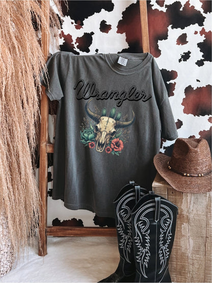 Western cow skull tee