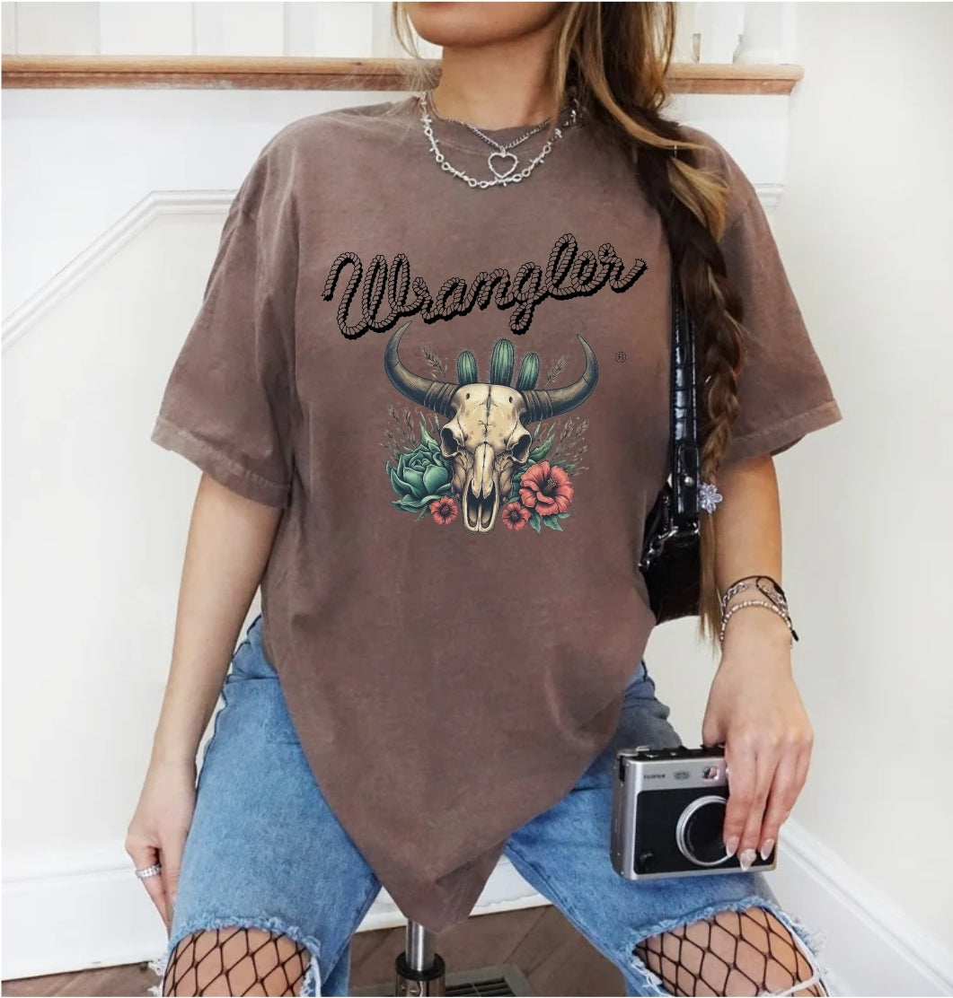 Western cow skull tee